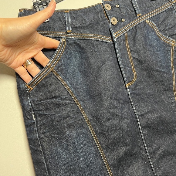 Rifle Jeans Dark Denim Mini Skirt Y2K - Picture 3 of 8
